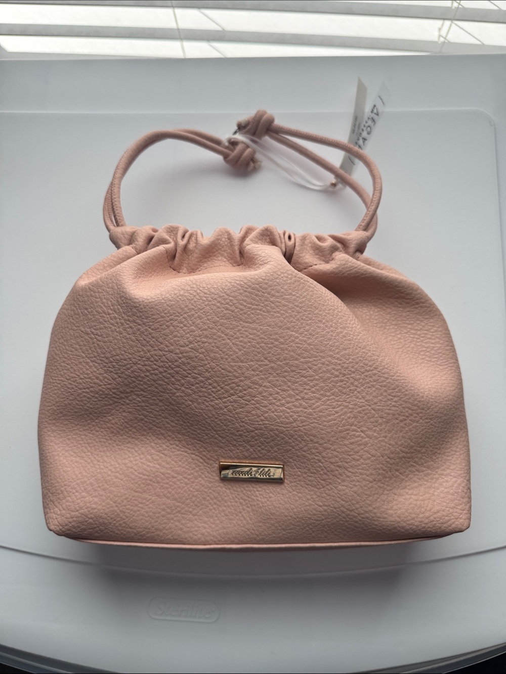 Mali +Lili Blush Pink Drawstring Bucket cosmetic bag